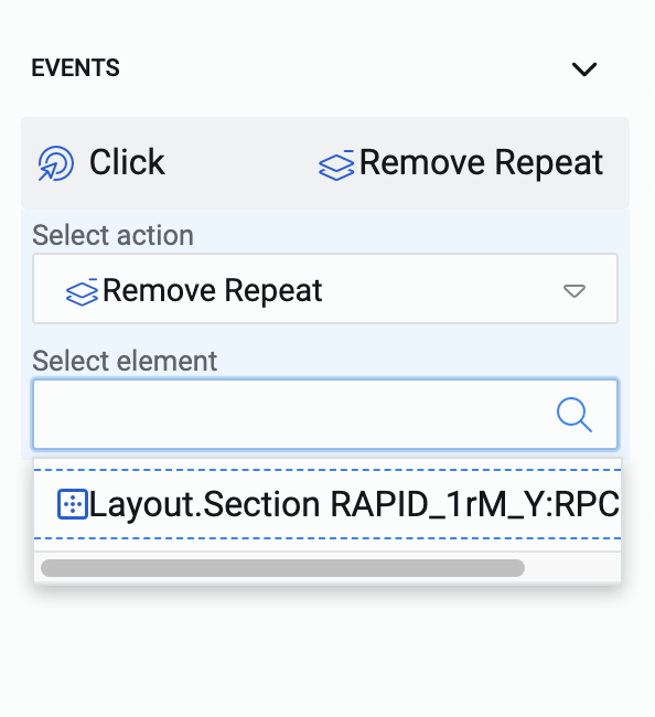 Image showing remove repeat action settings